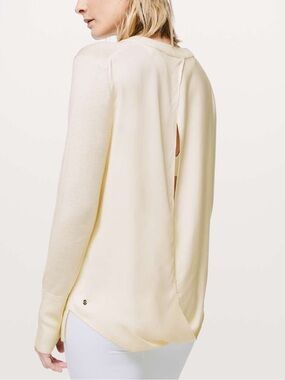 Lululemon Still At Ease Pullover Cashmere Blend Yoga Popover Sweater Cream